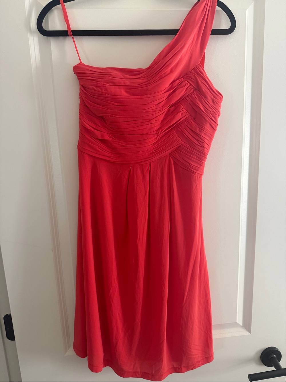 Giani Bini One-Shoulder Red Dress with Draped Bodice